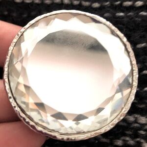 Oversized Mirrored Ring, Silver